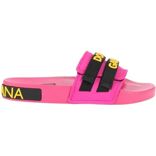 Neoprene Sandal with Rubber Logo , female, Sizes: 4 UK, 3 UK - Dolce & Gabbana - Modalova