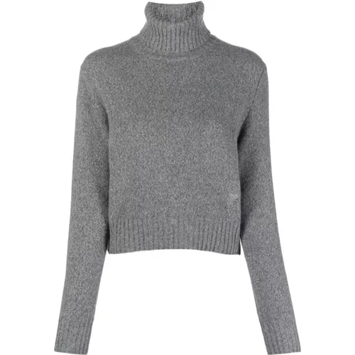 Casual Grauer Kaschmir Wollpullover,Casual Cashmere Wool Sweater - Ami Paris - Modalova