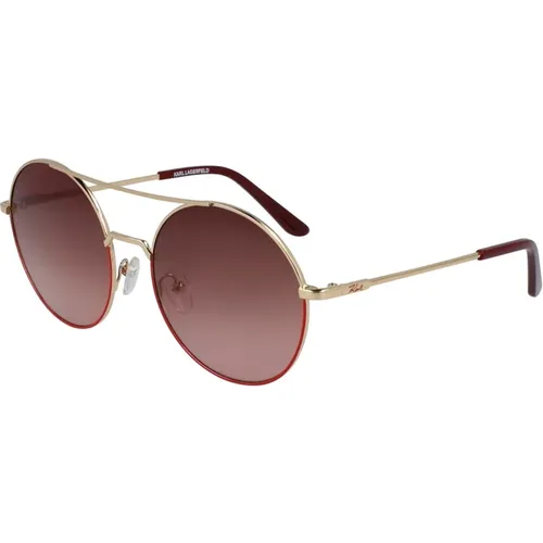 Stylish Sunglasses in Gold/Red Brown Gradient , female, Sizes: 57 MM - Karl Lagerfeld - Modalova