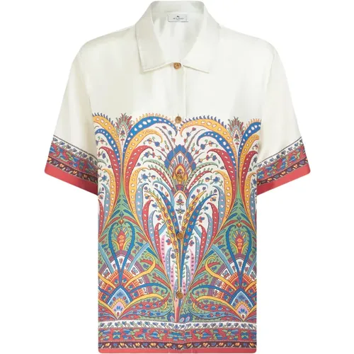 Casual Short Sleeve Silk Shirt White , female, Sizes: M, XS, L, S - ETRO - Modalova