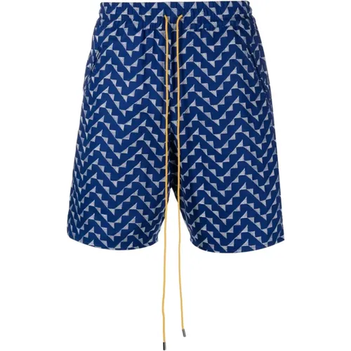 Geometric-pattern Beachfront Shorts , male, Sizes: M, L - Rhude - Modalova