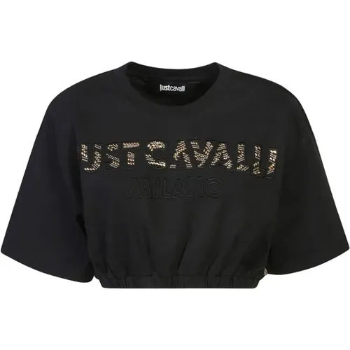 Schwarze T-Shirts & Polos für Frauen , Damen, Größe: S - Just Cavalli - Modalova