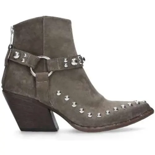 Suede Texano Sand Boots with Zip , female, Sizes: 3 UK, 4 UK - Elena Iachi - Modalova