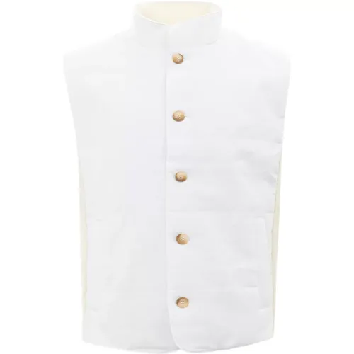 Linen Sleeveless Jacket , male, Sizes: L - Gran Sasso - Modalova