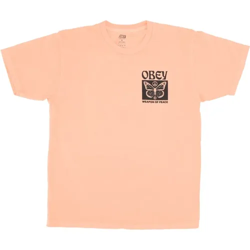 Peace Weapon Classic Tee Pigment Peach , male, Sizes: XL - Obey - Modalova