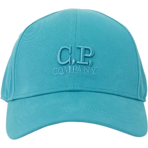 Blaue Hüte mit Schirm und Besticktem Logo , Herren, Größe: S - C.P. Company - Modalova