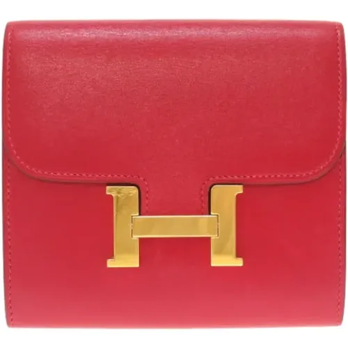 Gebrauchte Rote Lederbrieftasche - Hermès Vintage - Modalova