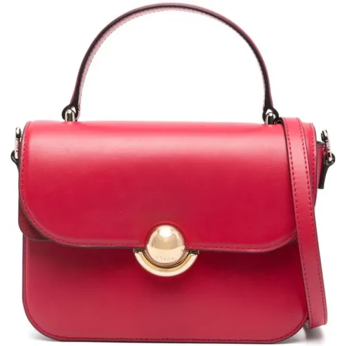 Rote Genarbte Leder-Schultertasche - Furla - Modalova