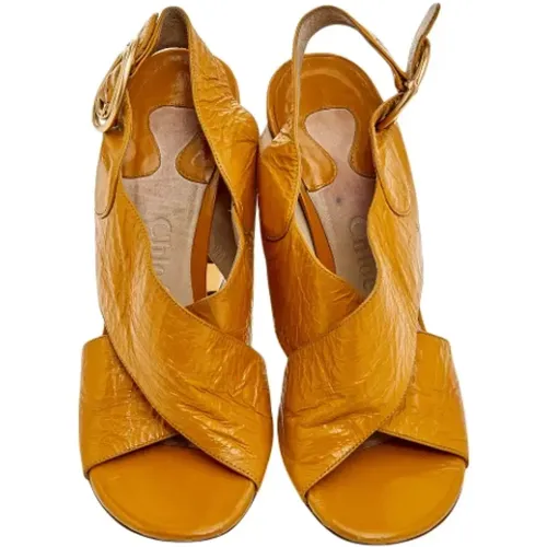 Pre-owned Leather sandals , female, Sizes: 3 UK - Chloé Pre-owned - Modalova