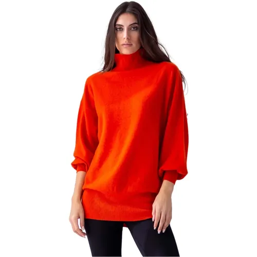 Roter Mock Neck Pullover von Pier Antonio Gaspari , Damen, Größe: S - PierAntonioGaspari - Modalova