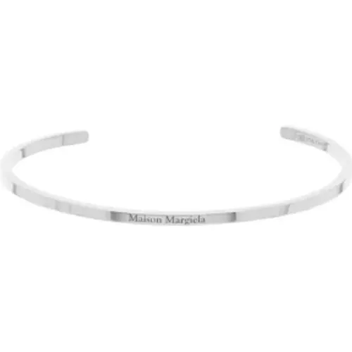 Silbernes Armband mit Graviertem Logo - Maison Margiela - Modalova