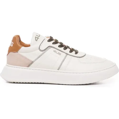 Italienische Ledersneakers Creme Senf , Herren, Größe: 42 EU - Paciotti - Modalova