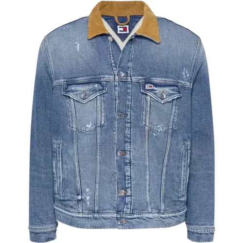 Denim Coats with Contrast Collar , male, Sizes: M - Tommy Hilfiger - Modalova