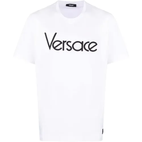 Logo Embroidered T-shirts and Polos , male, Sizes: L, S, M, XL - Versace - Modalova