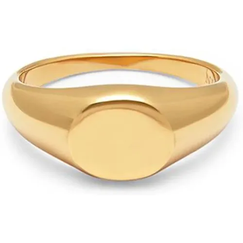 Goldener Mini-Signet-Ring , Herren, Größe: 54 MM - Nialaya - Modalova