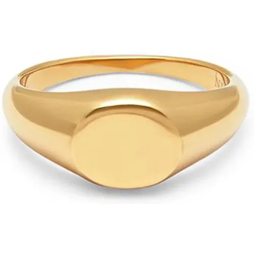 Goldener Mini-Signet-Ring , Herren, Größe: 64 MM - Nialaya - Modalova