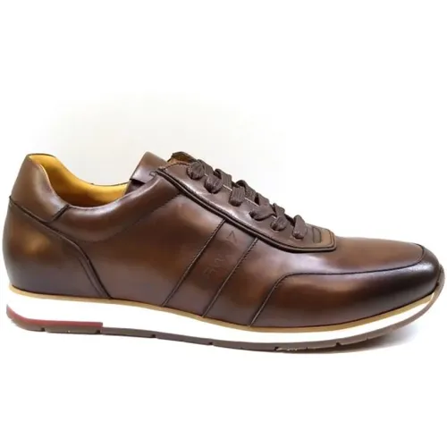 Aged Leather Gym Shoes , male, Sizes: 5 UK - Berwick - Modalova