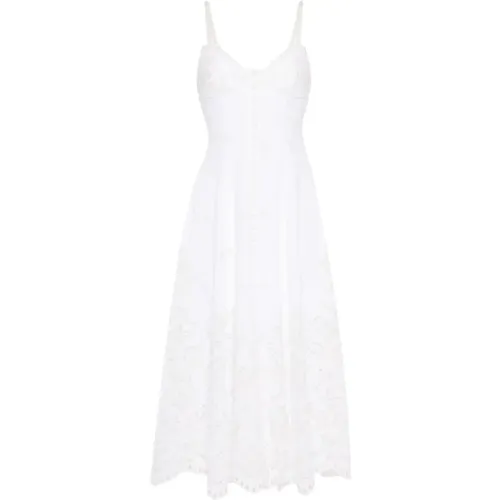 Besticktes weißes Kleid Spaghettiträger , Damen, Größe: L - Charo Ruiz Ibiza - Modalova