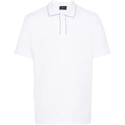 Weiße Baumwoll-Polo-Shirt , Herren, Größe: 2XL - Brioni - Modalova
