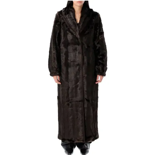 Vegan Fur Coat Espresso Aw24 , female, Sizes: 2XS - The Garment - Modalova