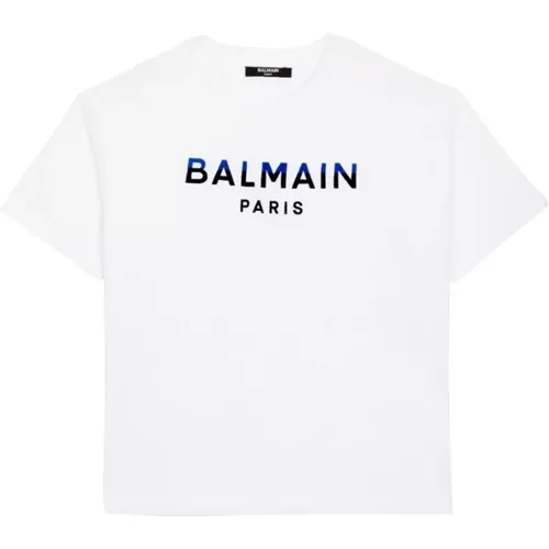 Logo Print Crew Neck T-shirts - Balmain - Modalova