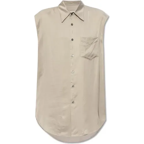 Shirt with back opening , female, Sizes: XS, S - MM6 Maison Margiela - Modalova