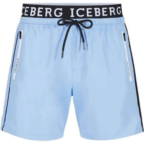 Logo Boxer Badehose mit Kordelzug , Herren, Größe: L - Iceberg - Modalova