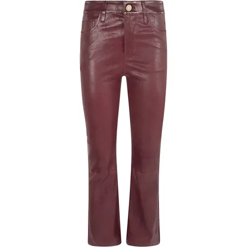 Luxuriöse Wein Leder Jeans Aw24 - Frame - Modalova