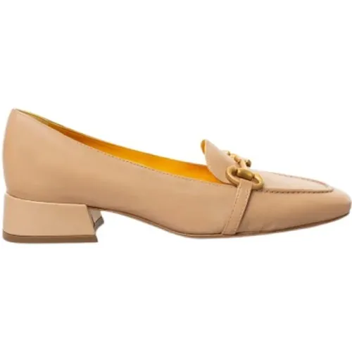 Peach Nappa Leather Loafers mit Schnalle , Damen, Größe: 38 1/2 EU - Mara Bini - Modalova