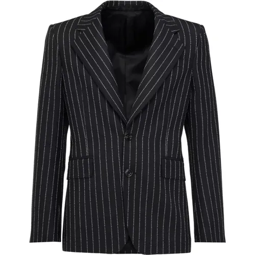 Pinstripe Jacket with Wide Lapels , female, Sizes: 2XL, 3XL - alexander mcqueen - Modalova