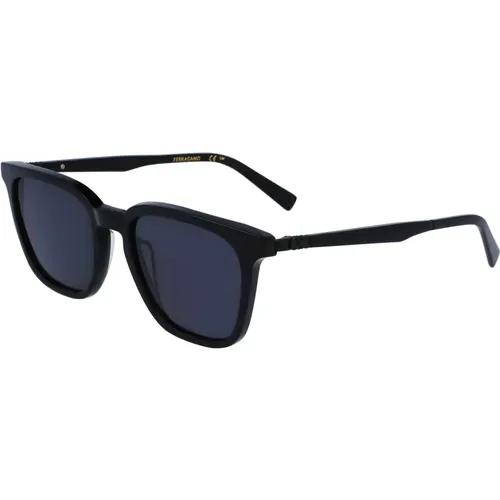 Schwarze/Grau Blaue Sonnenbrille Sf1100S , unisex, Größe: 52 MM - Salvatore Ferragamo - Modalova