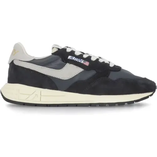 Leather Sneakers with Suede Inserts , female, Sizes: 8 UK - Autry - Modalova