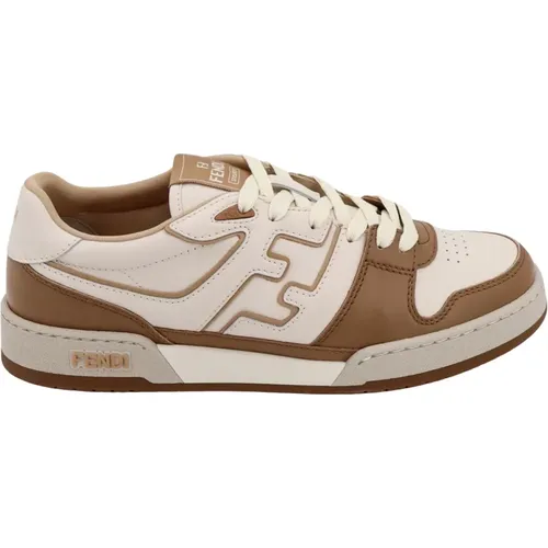 Brown Leather Sneakers , male, Sizes: 11 UK, 6 UK - Fendi - Modalova