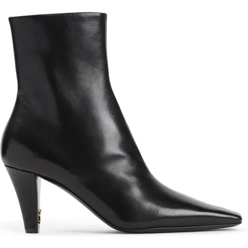 Leather Ankle Boots Elegant Style , female, Sizes: 3 UK, 5 UK, 7 UK - Saint Laurent - Modalova