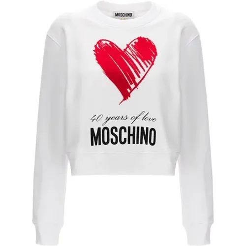 Women's Clothing Sweatshirts Bianco Ss24 , female, Sizes: XS, M, S - Moschino - Modalova