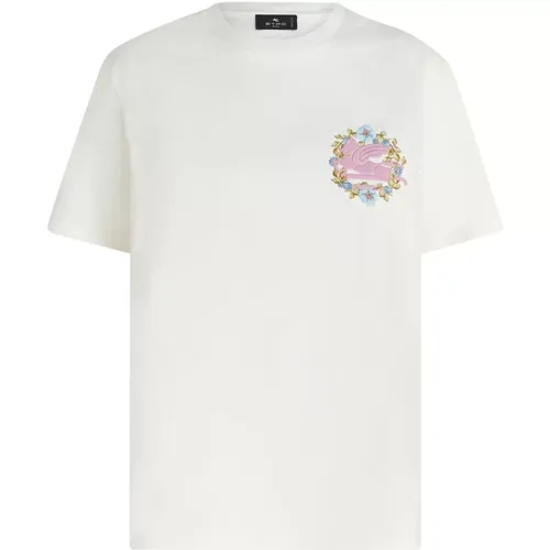 Casual Kurzarm Weißes T-Shirt , Damen, Größe: XS - ETRO - Modalova