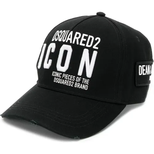 Iconic and White Baseball Cap , male, Sizes: ONE SIZE - Dsquared2 - Modalova