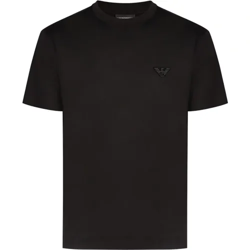 Logo Print T-shirt Lyocell Baumwolle , Herren, Größe: S - Emporio Armani - Modalova