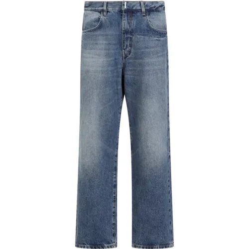 Straight Jeans,Blau Gewaschene Denim Straight Leg Jeans,Mid-Rise Denim Hose - Givenchy - Modalova