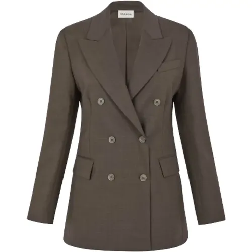 Brauner Wollmischung Doppelreihiger Blazer , Damen, Größe: XS - P.A.R.O.S.H. - Modalova