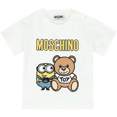 Kinder Weißes T-Shirt Regular Fit - Moschino - Modalova
