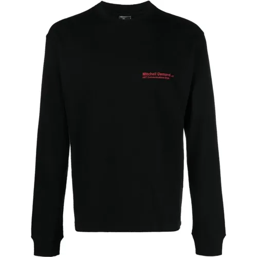 Men's Crew-neck Sweater with Contrasting Print , male, Sizes: L, XL - Gr10K - Modalova