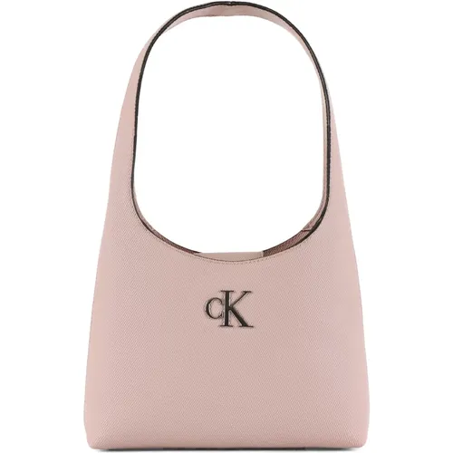 Embossed Shoulder Bag with Logo Plate , female, Sizes: ONE SIZE - Calvin Klein Jeans - Modalova