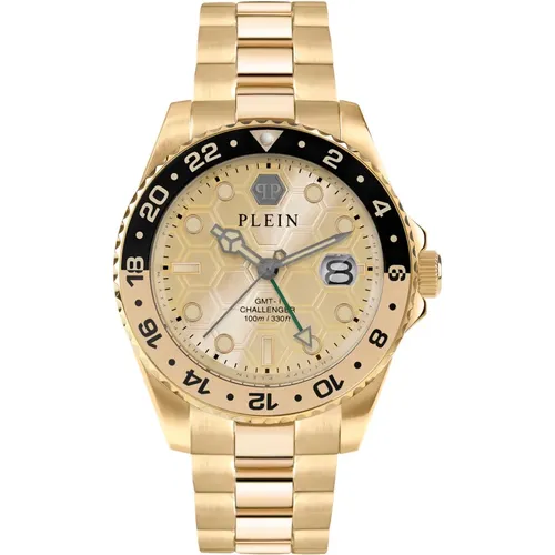 Gmt-I Challenger Gold Watch , male, Sizes: ONE SIZE - Philipp Plein - Modalova