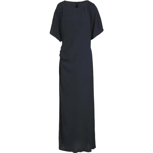Long Crepe Dress with Side Draping , female, Sizes: S, XS - Mauro Grifoni - Modalova