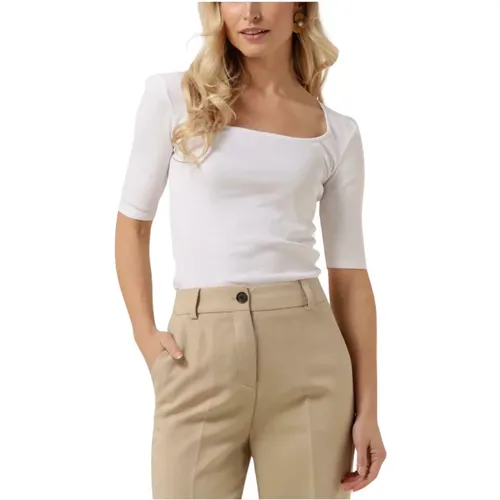 Weißes Casual T-Shirt Toxiemd Stil , Damen, Größe: M - Modström - Modalova