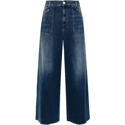 Blaue Wide Leg Jeans , Damen, Größe: W24 - pinko - Modalova