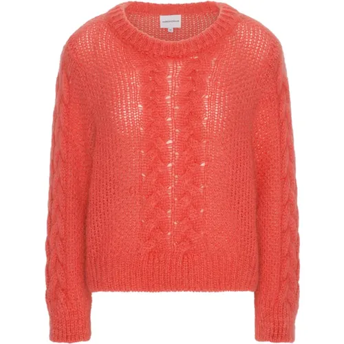 Cable Knit Pullover Korallenrot - American Dreams - Modalova