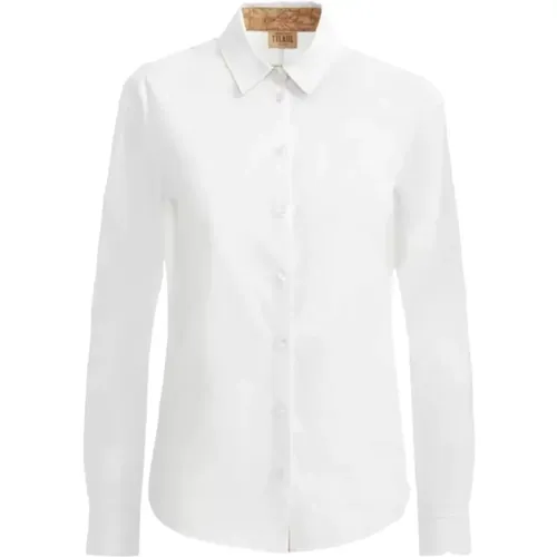 Cotton Stretch Shirt with Geo Classic Print , female, Sizes: L, M - Alviero Martini 1a Classe - Modalova