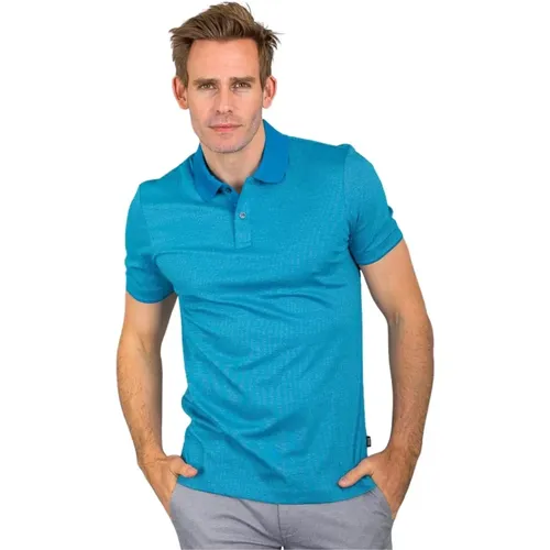 Gestreiftes Türkises Poloshirt , Herren, Größe: 2XL - Hugo Boss - Modalova